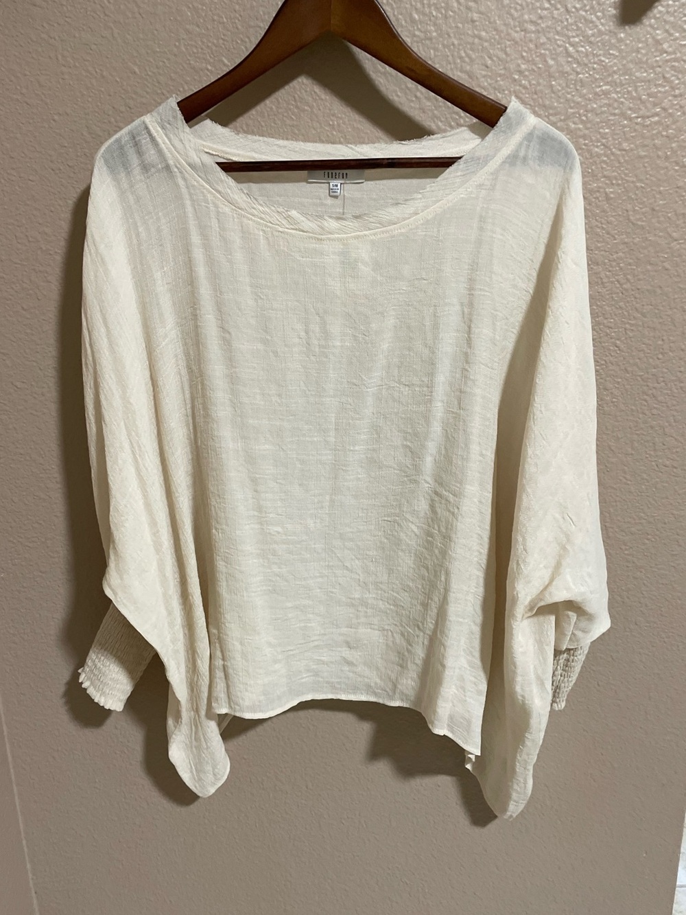 Fun2Fun Lightweight Cream Boatneck Blouse NEW
